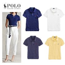 [ポロラルフローレン] POLO W 半袖 ケーブルニット ポロシャツ