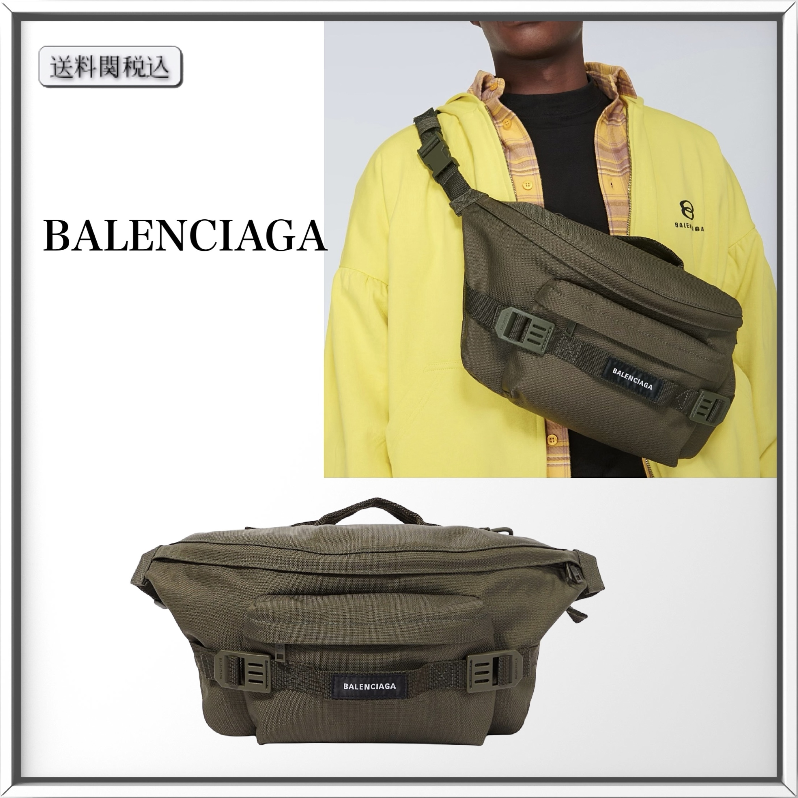 BALENCIAGA アーミー ラージ ロゴ ベルトバッグ 人気