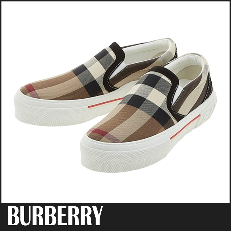 送料関税込☆Burberry チェック スリッポン スニーカー メンズ