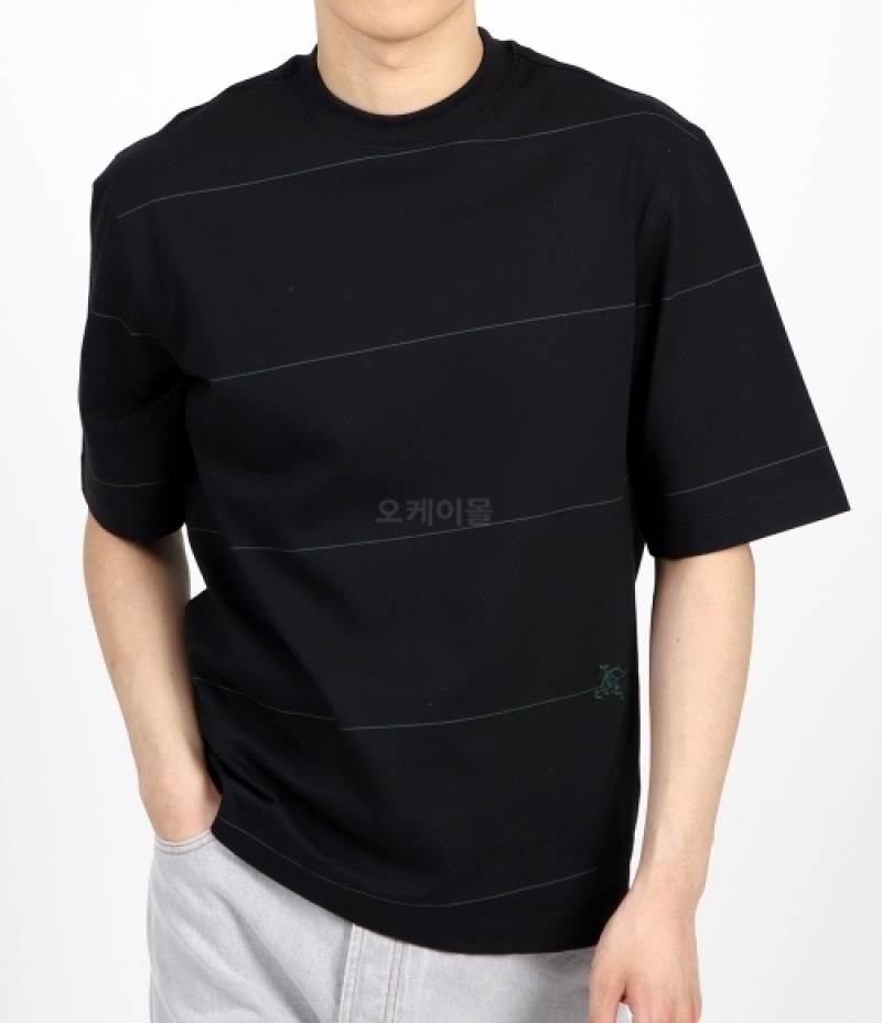 BURBERRY｜SHORT-SLEEVED ROUND NECK T-SHIRTS (striped cot