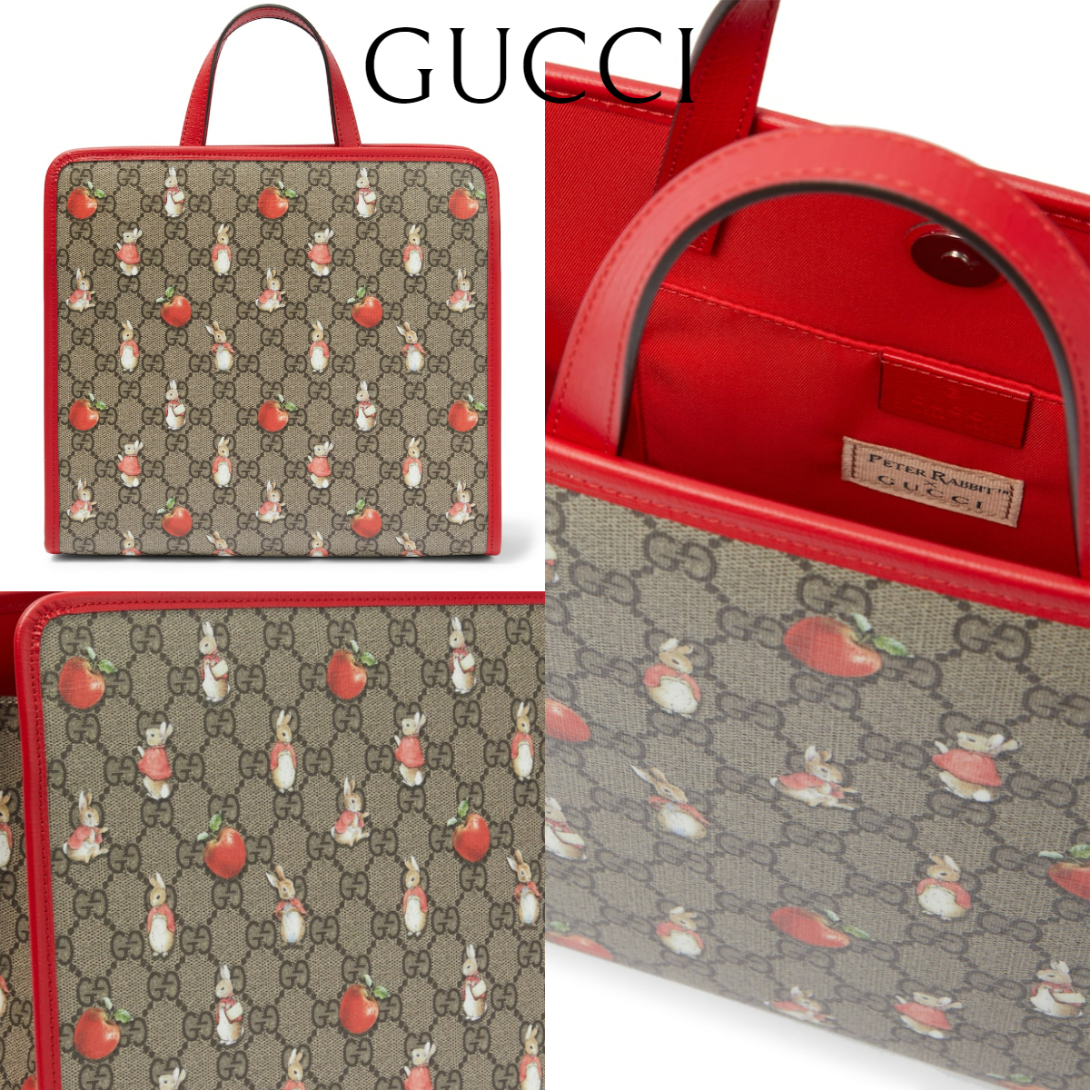 GUCCI×ピーターラビット*GGモノグラム キャンバストートバッグ