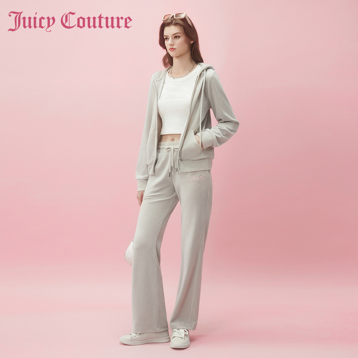 JUICY COUTURE★Diamante crown Logo Velour セットアップ JC16