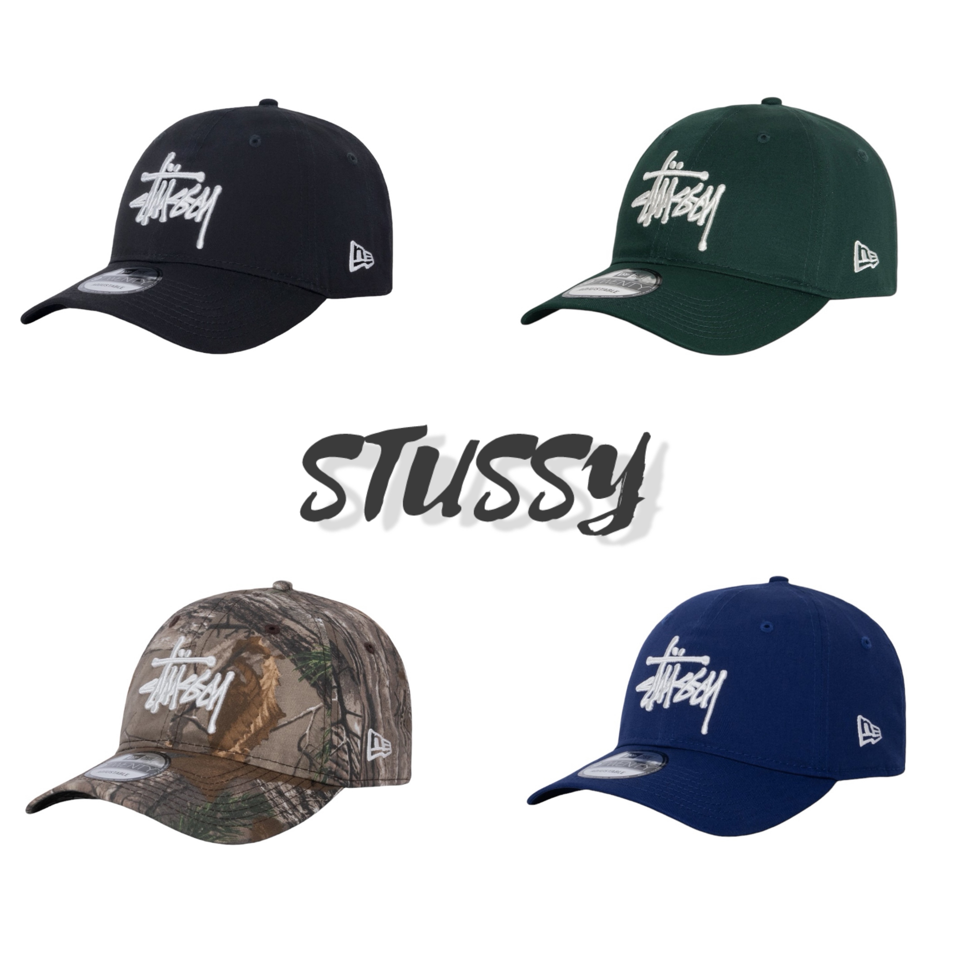 ★stussy x NEW ERA★ 9TWENTY BASIC STRAPBACK ロゴ キャップ