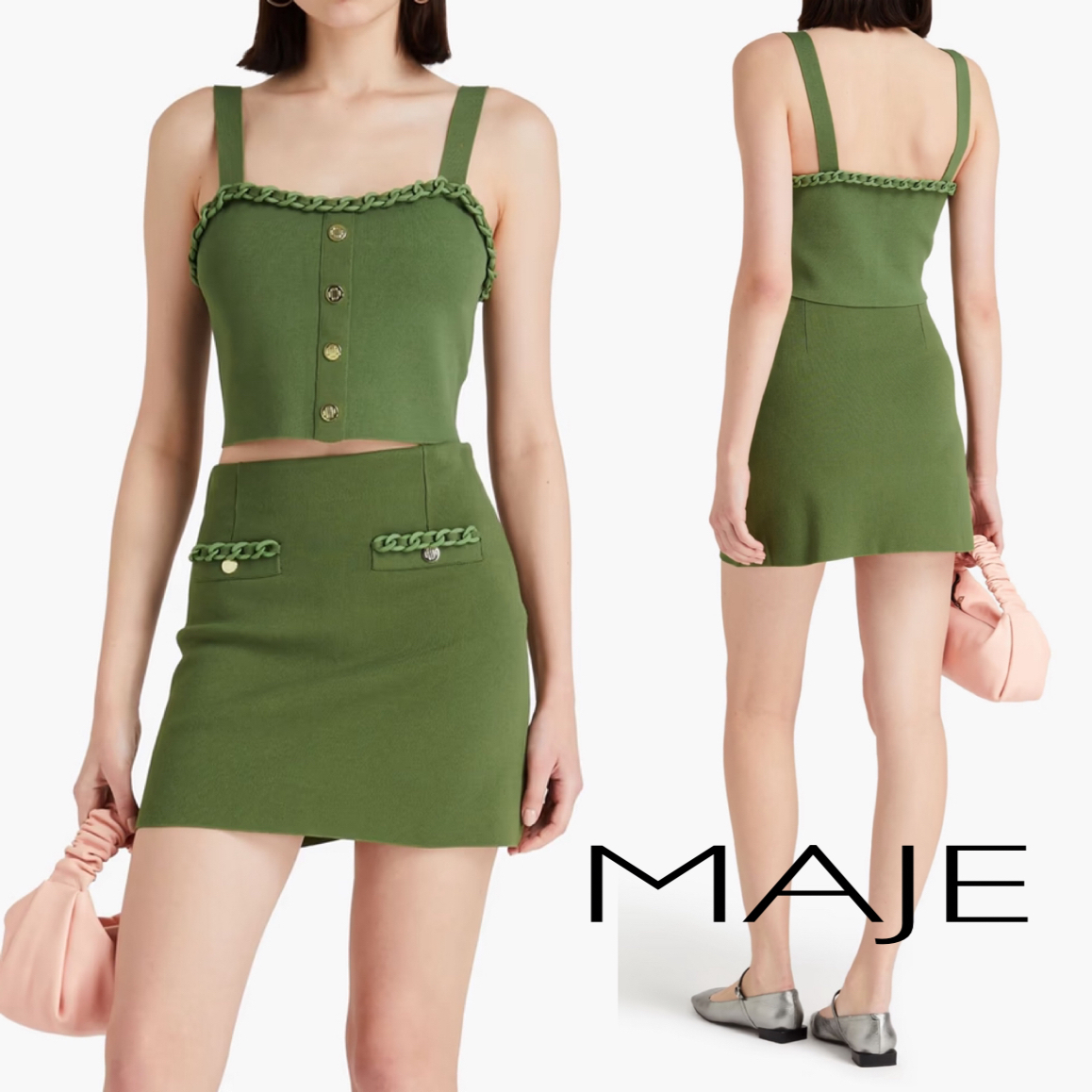 パリ発★チェーン★ニット生地★ミニスカート★ MAJE