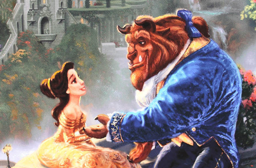 ディズニー絵画「美女と野獣/クリスマス セレブレーション」作品