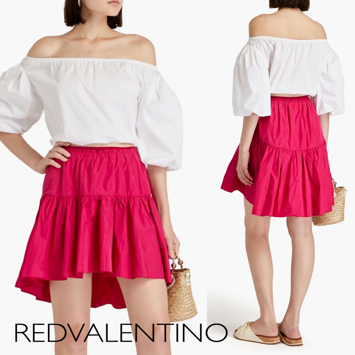 タフタ★スリップオン★ミニスカート★ REDVALENTINO