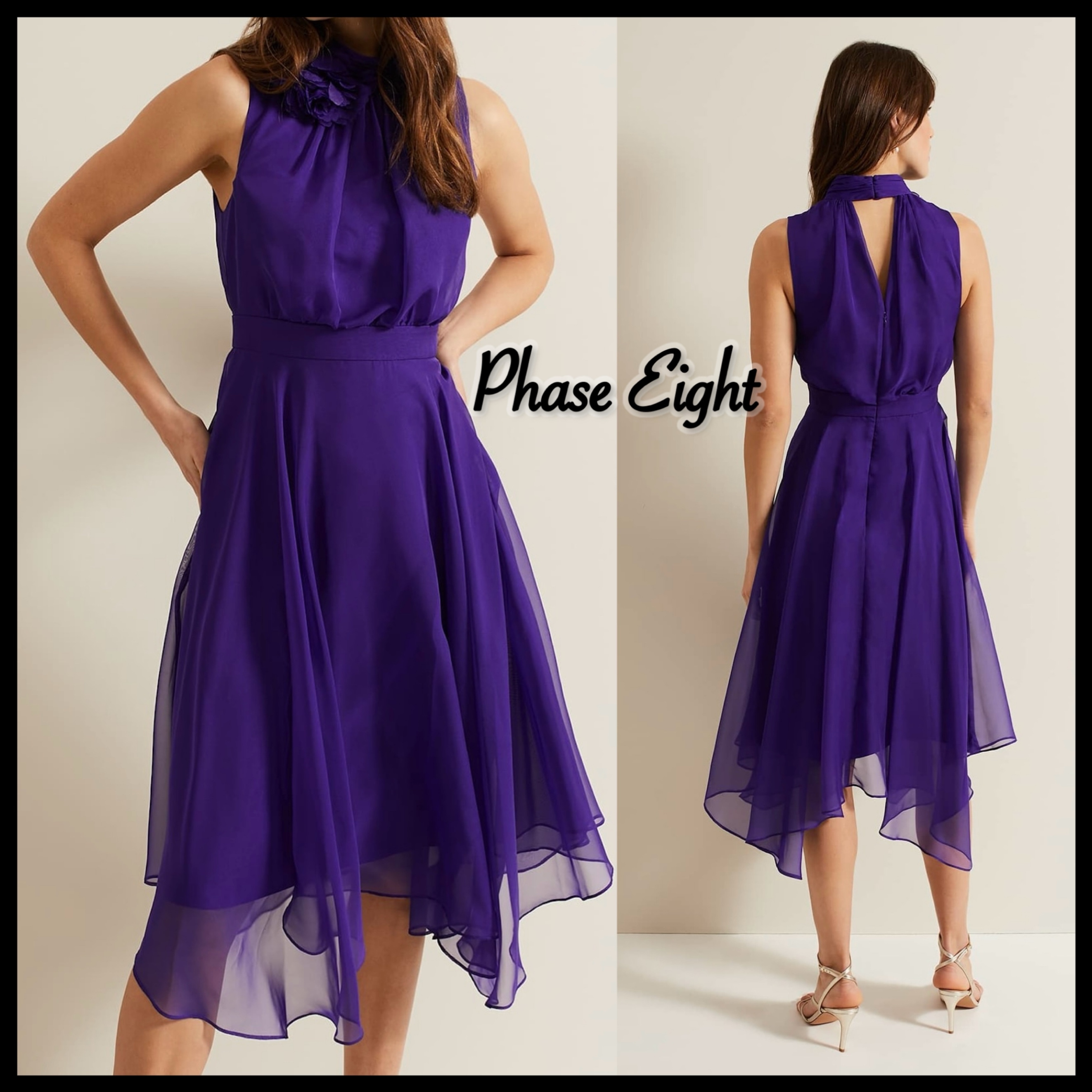 シック【Phase Eight】UK発 Lucinda フィット フレア ドレス 紫