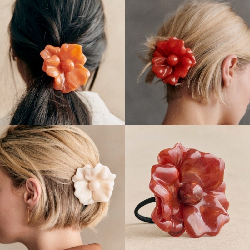セザンヌ フラワーモチーフ 樹脂製 ヘアアクセサリー