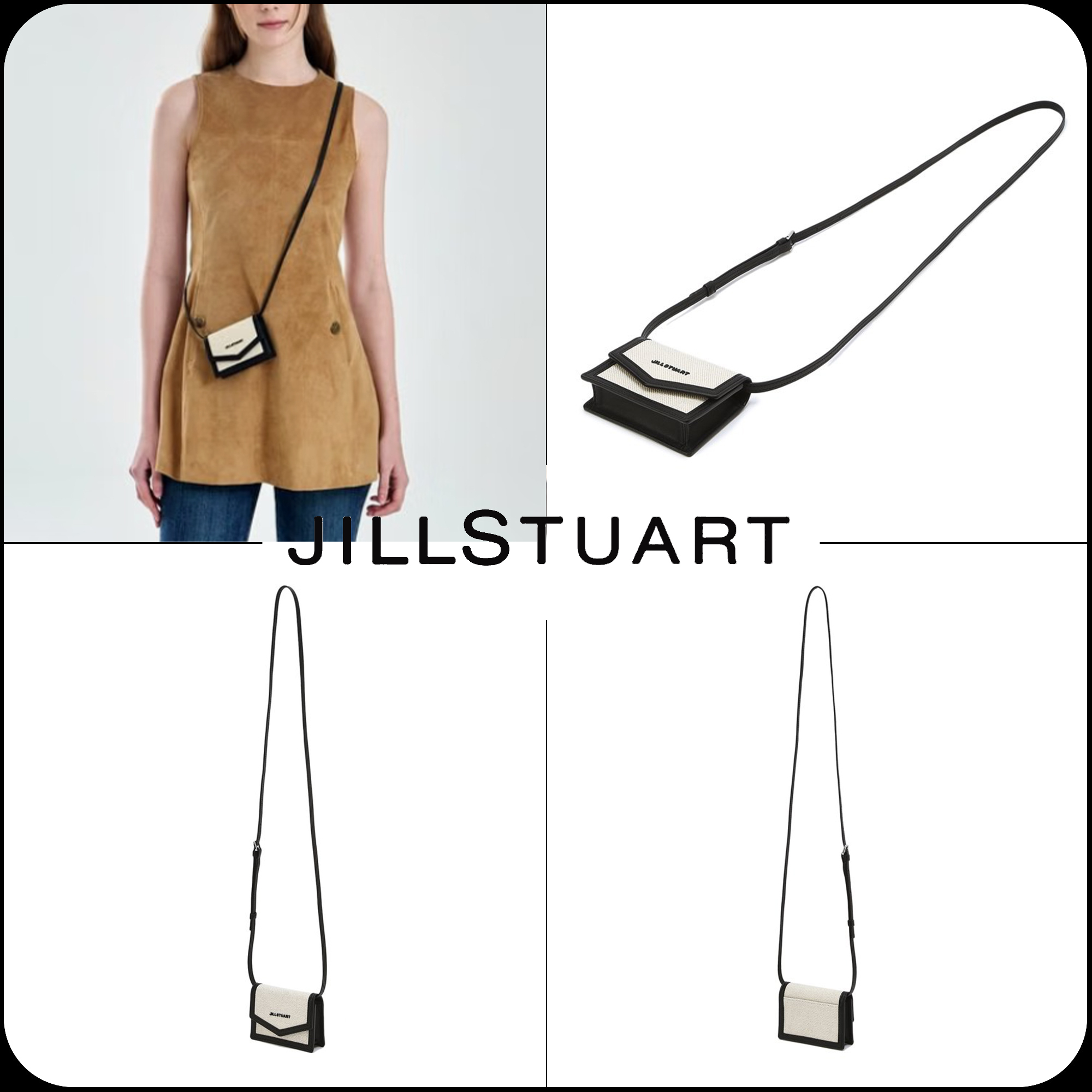 [JILLSTUART]★LINEN BLEND WALLET AND MINI CROSS BAG