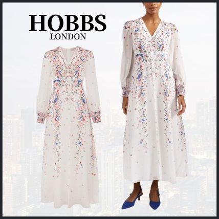 シルク ワンピース ホワイト（白）系 Hobbs London(ホッブス