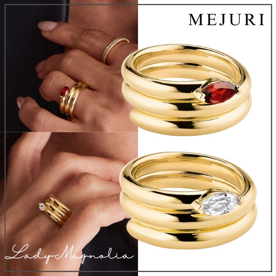 【MEJURI】Boa Gemstone Coil Ring ストーン コイルリング