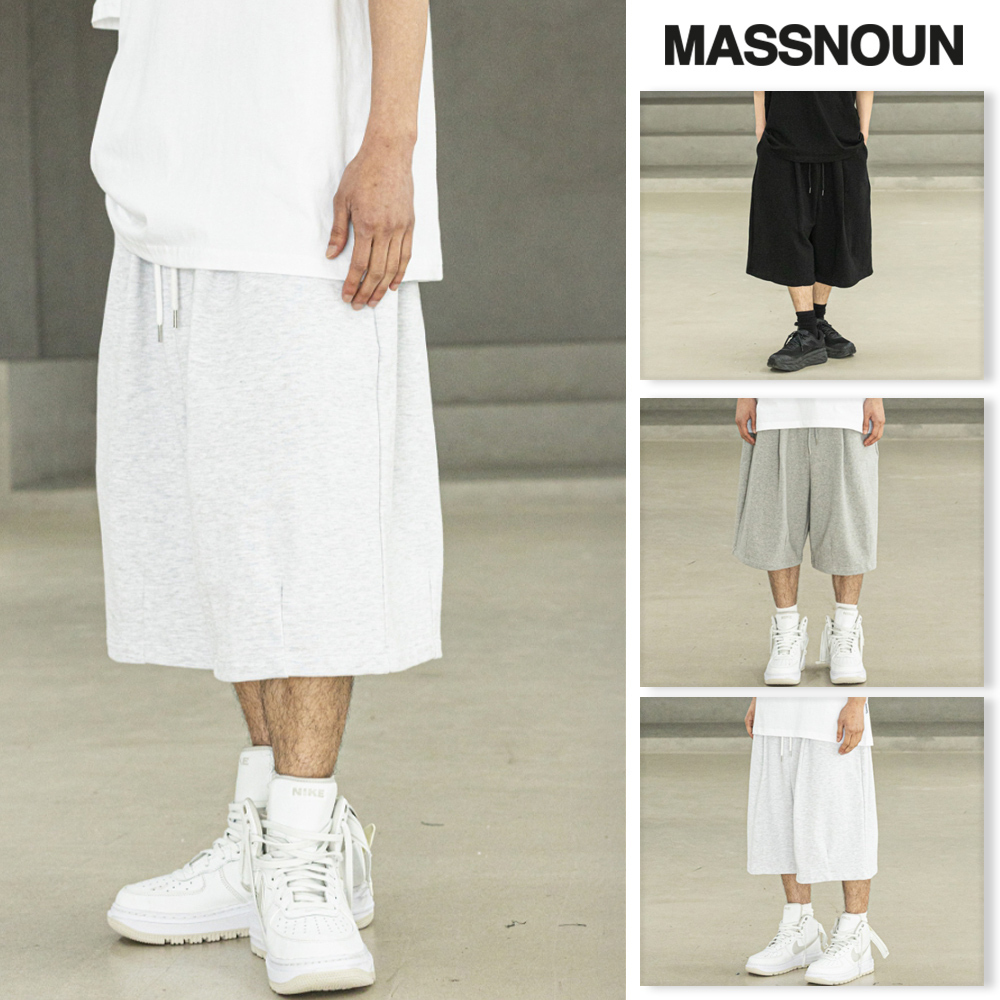 【massnoun】24SS★ BERMUDA ONE TUCK BALLOON WIDE SHORT PANTS