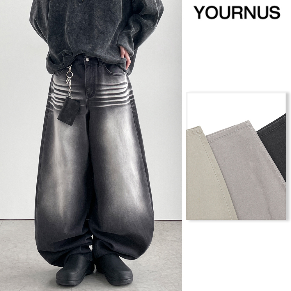 【YOURNUS】Grit Big Balloon Denim Pants