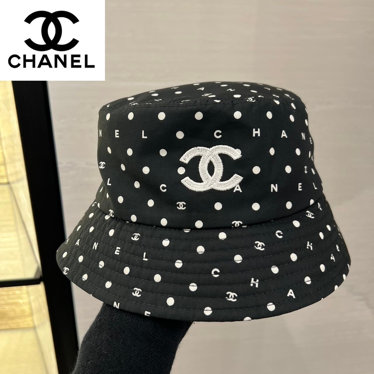 【CHANEL】ドット柄＆CCがキュート★シャネルバケットハット