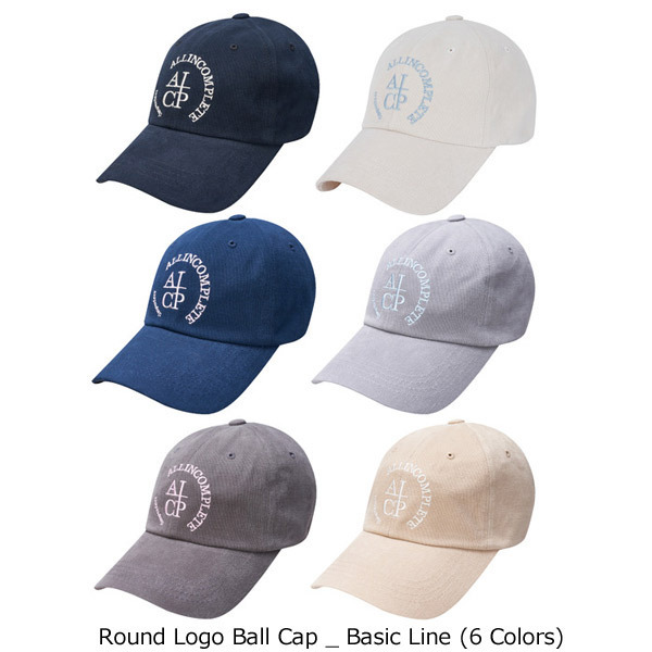 韓国人気【ALLINCOMPLETE】Round Logo Ball Cap 6色☆送料関税込