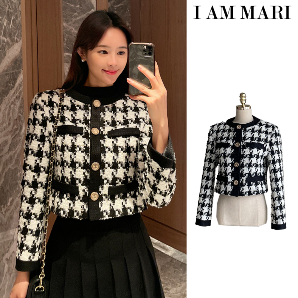 【I AM MARI】24SS★ Deven Check Tweed Jacket