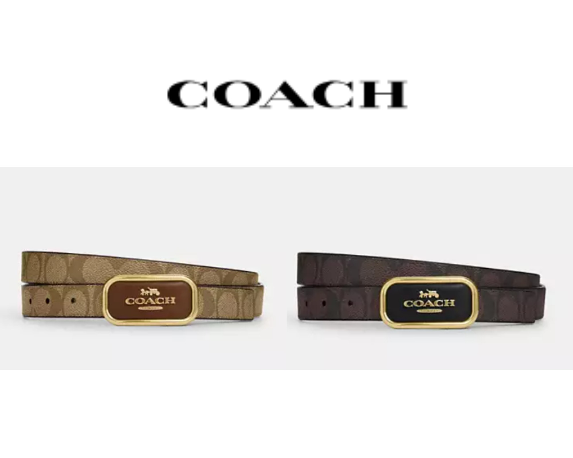 【COACH】SALE★ Signature バックル リバーシブルベルト 25ｍｍ