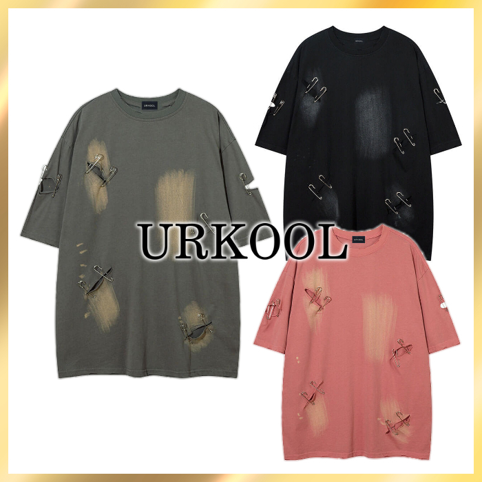 国内発送/関税込☆URKOOL☆ダメージ ブリーチ 半袖 Tシャツ☆