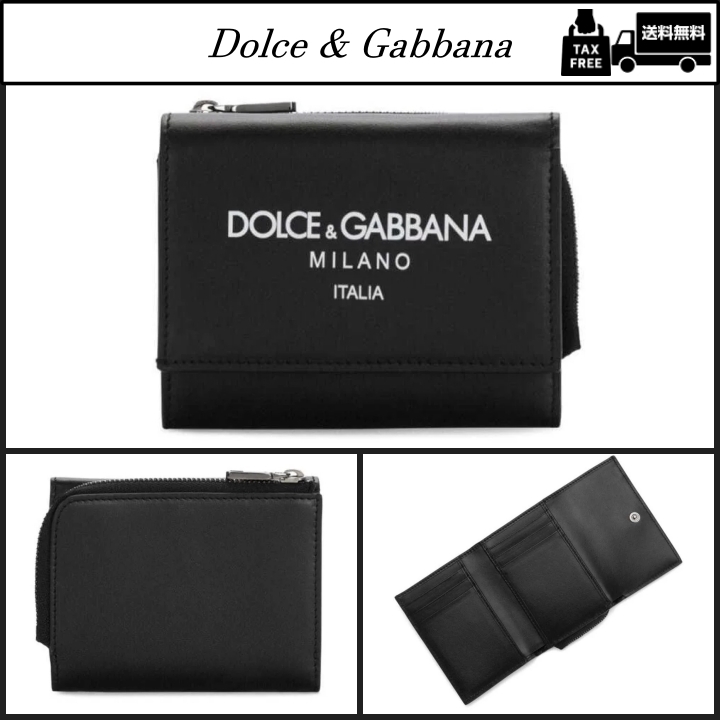 【Dolce & Gabbana】カーフスキン フレンチフラップ ウォレット