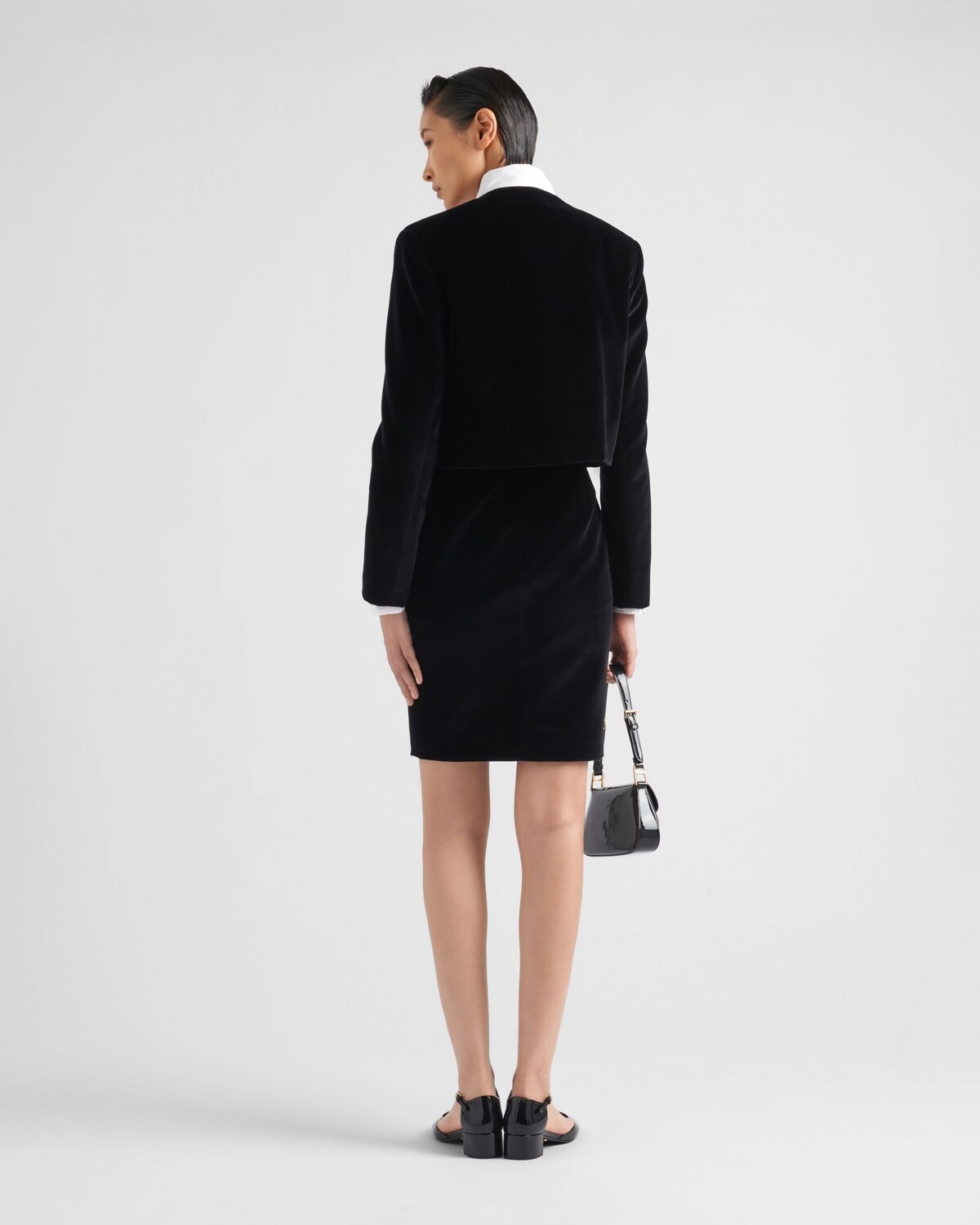 《送料無料》PRADA Velvet midi-skirt