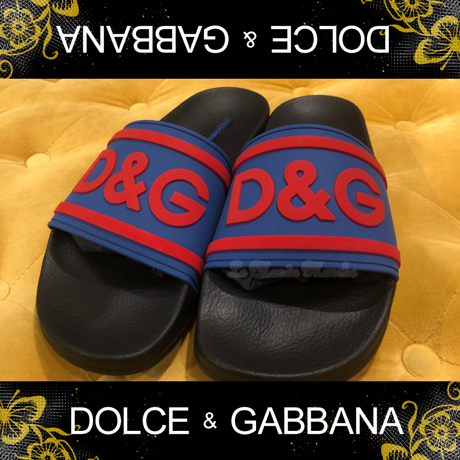 D＆G】ドルガバ メンズ ビーチサンダル ブラック ブルー 靴