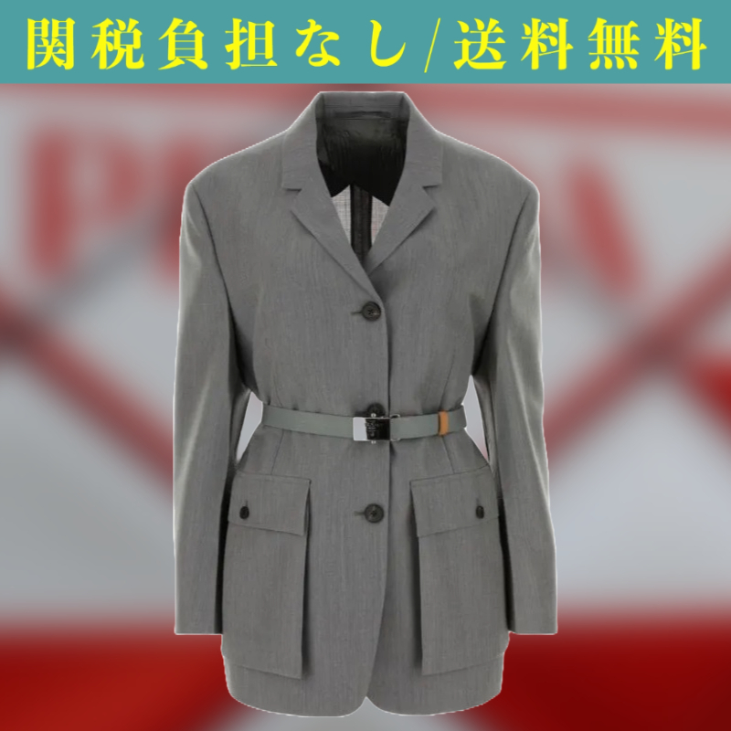 関税負担なし☆PRADA シングルブレスト キッドモヘア ジャケット