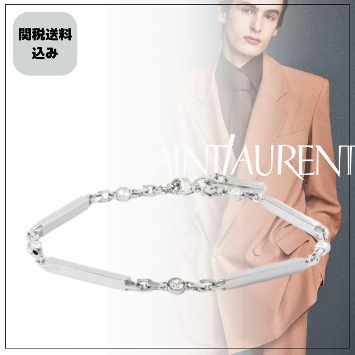 《エレガントに》【Saint Laurent】クリスタル ブレスレット