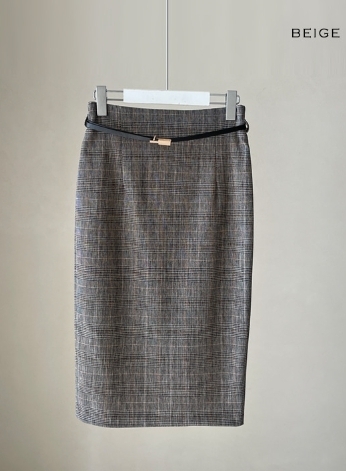 【I AM MARI】Kotia Belted Check Skirt