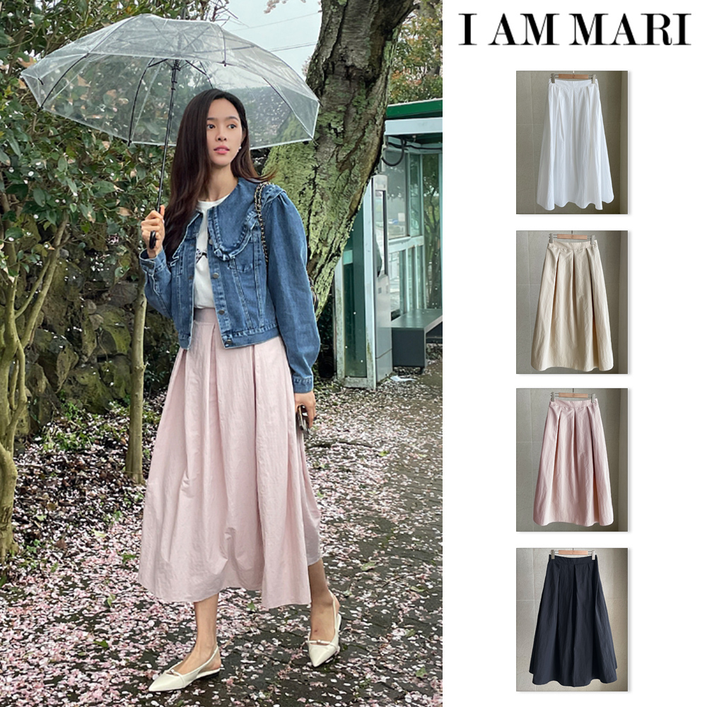 【I AM MARI】Moria pintuck flared skirt