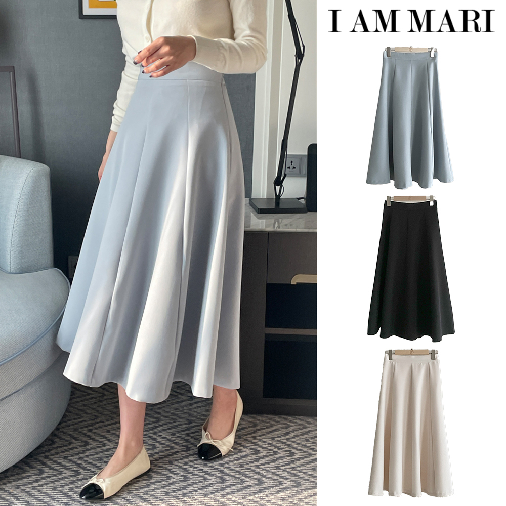 【I AM MARI】Yupia Flared Banding Long Skirt