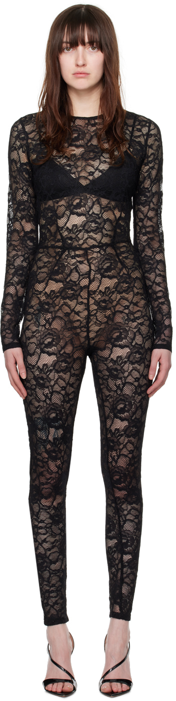 【関税込み】Fleur du Mal ブラック フローラル キャットスーツ