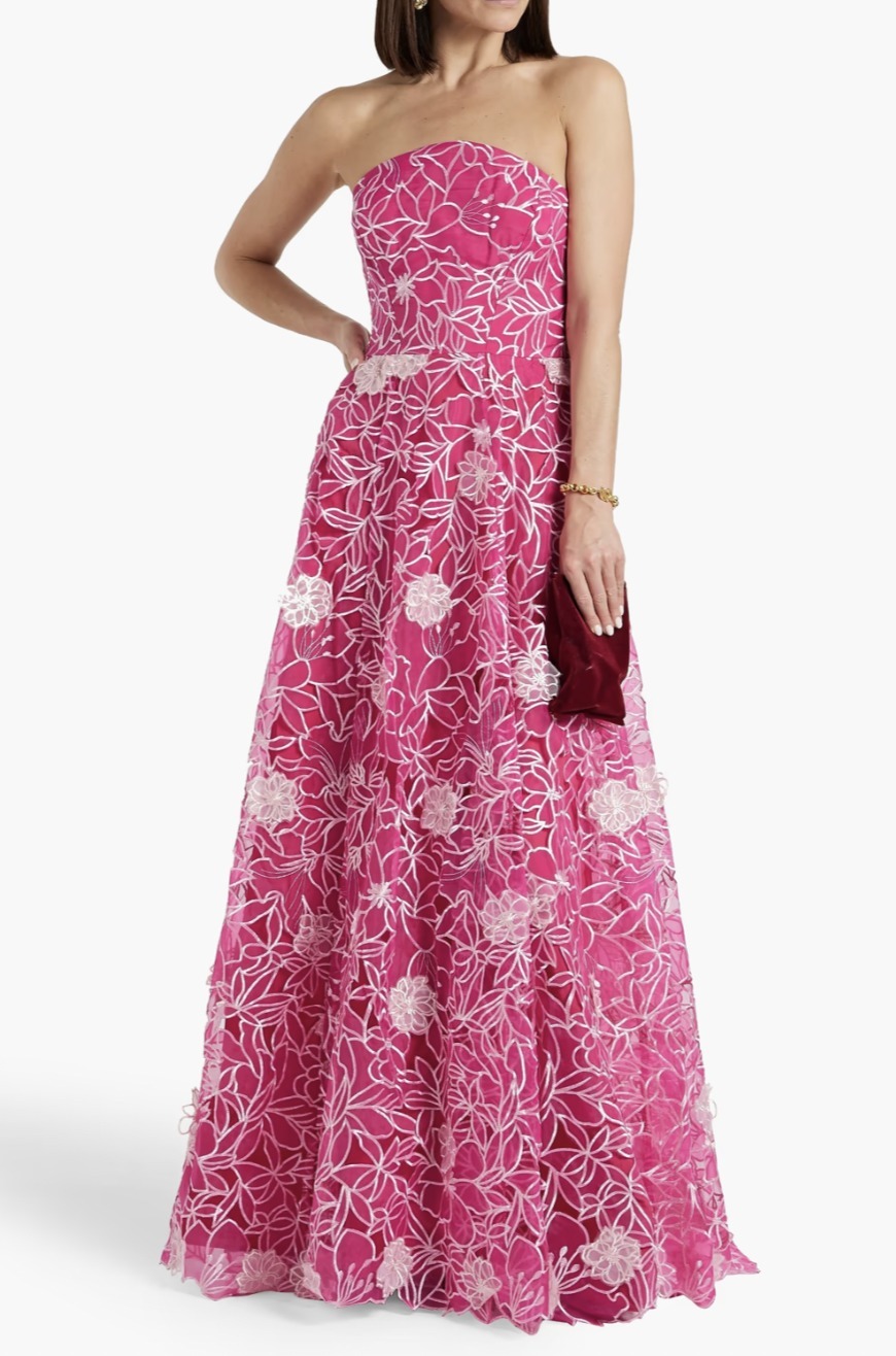 マルケッサ Marchesa notte SALE ラズベリーレース ロングドレス