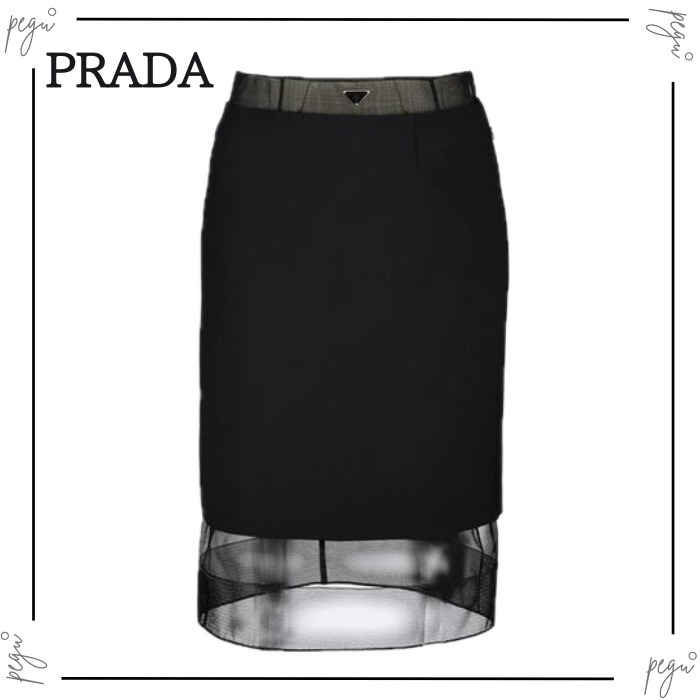 【VIP買付】PRADA 国内発送 プラダ クリノリン ミディスカート