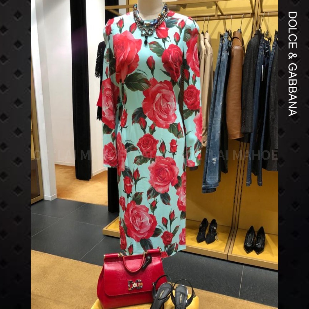 DOLCE&GABBANA ローズプリントドレス