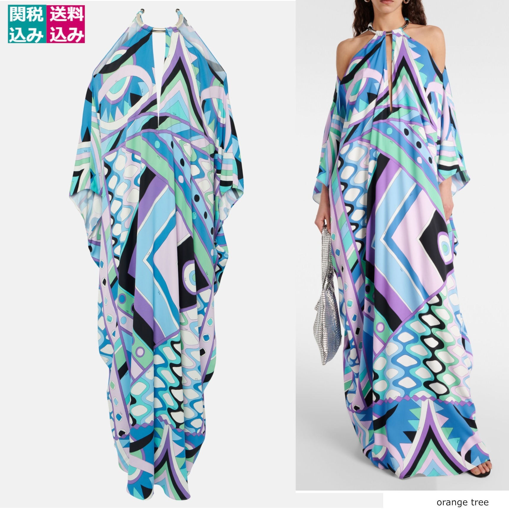 PUCCI プッチ ワンピース Printed silk kaftan946409