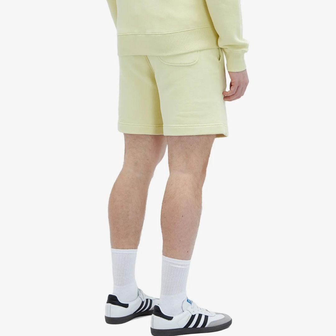 メゾンキツネ ショートパンツ ロゴ コットン ブラック/イエロー メゾンキツネ ショートパンツ ロゴ コットン ブラック/イエロー