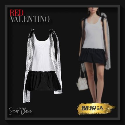 【RED VALENTINO】ラッフル フリルワンピース *送料/関税込み* フリル ワンピ ホワイト（白）系 RED VALENTINO(レッド