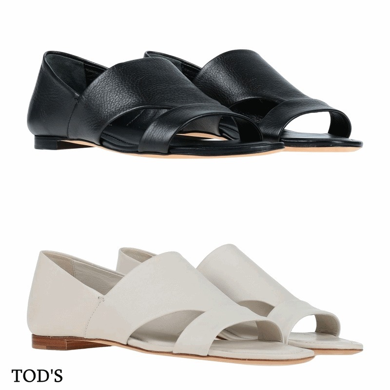 【TOD'S】レザー フラットサンダル ‐2色 *送料込