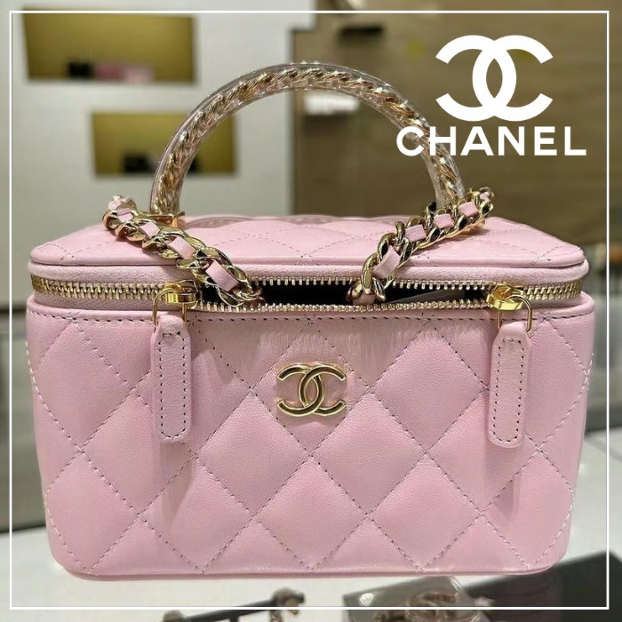 24SS【CHANEL】限定 ピンク ヴァニティ チェーン クラッチ