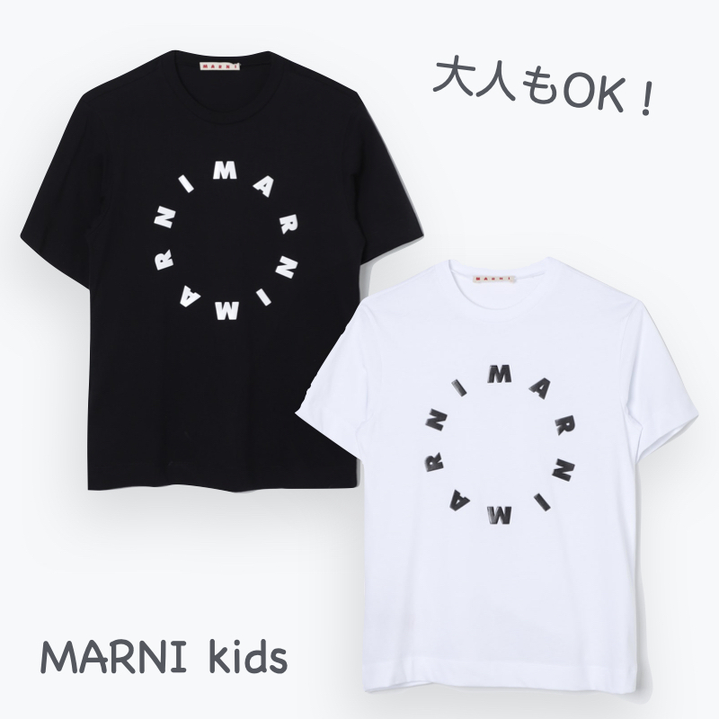 大人もOK MARNI Tシャツ 半袖 ロゴ コットン シンプル