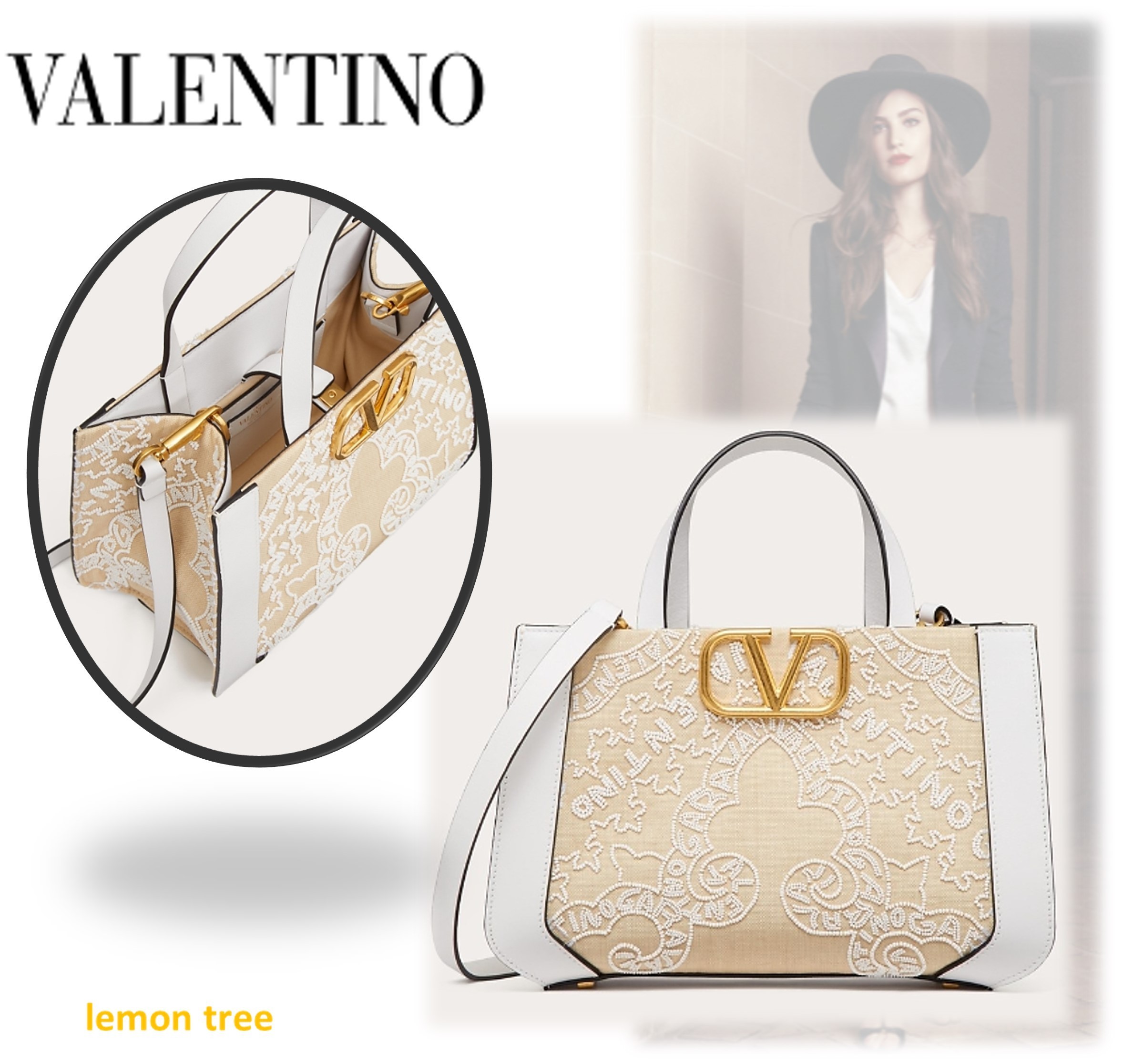 【VALENTINO】Vロゴ シグネチャー スモールハンドバッグ トート