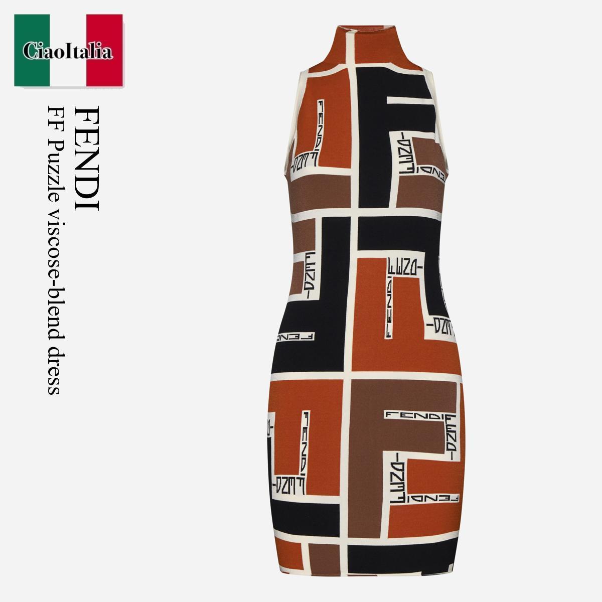 ワンピース Fendi Ff Puzzle Viscose-Blend Dress