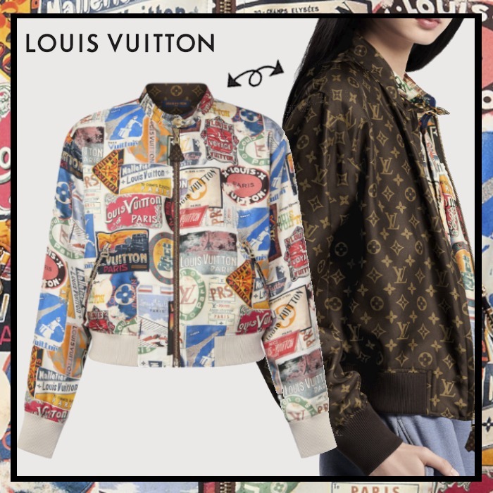 Louis Vuitton《リバーシブルボンバージャケット》シルク 直営店