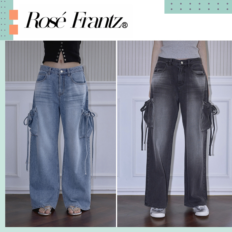 Rose Frantz ♥ Ribbon Wide Denim Pants/追跡付