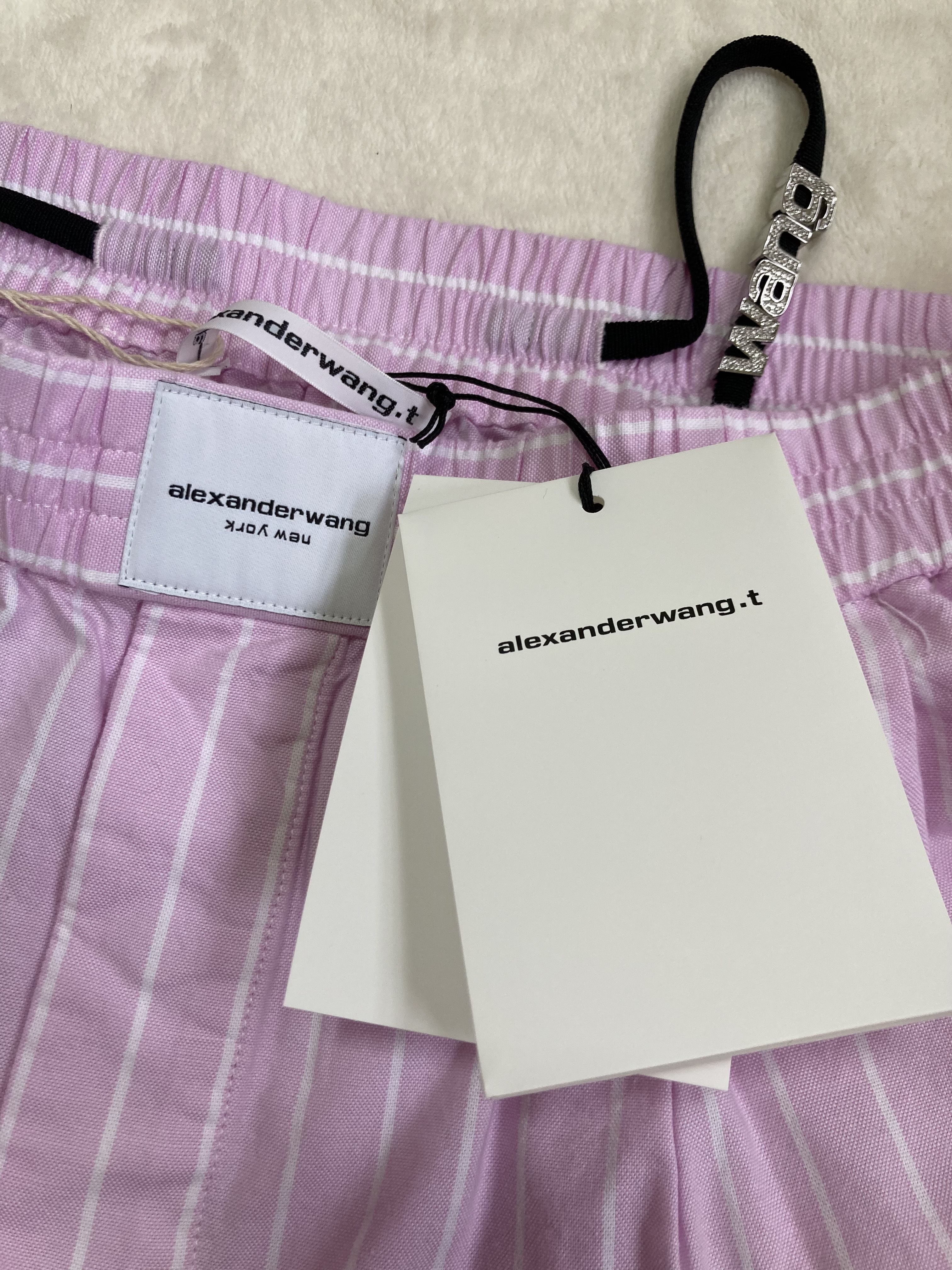 在庫わずか◆AlexanderWang ストライプ コットン ショートパンツ 在庫わずか◇AlexanderWang ストライプ コットン ショートパンツ