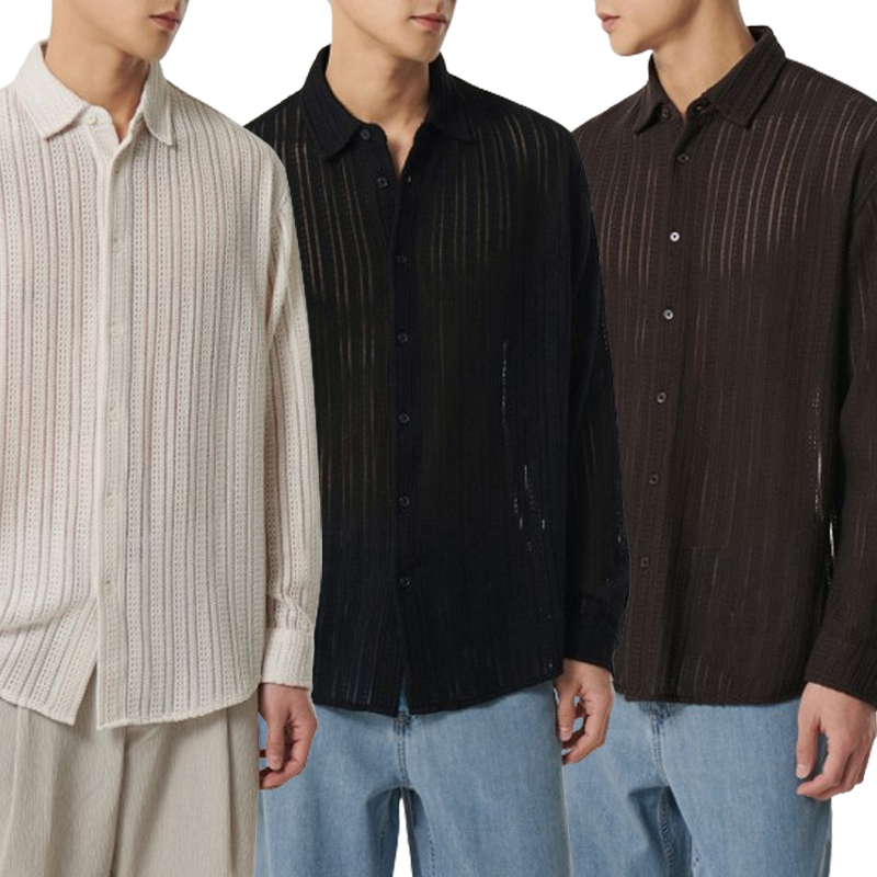 MUSINSA STANDARD MEN'S_リラックスドクロシェシャツ_3色
