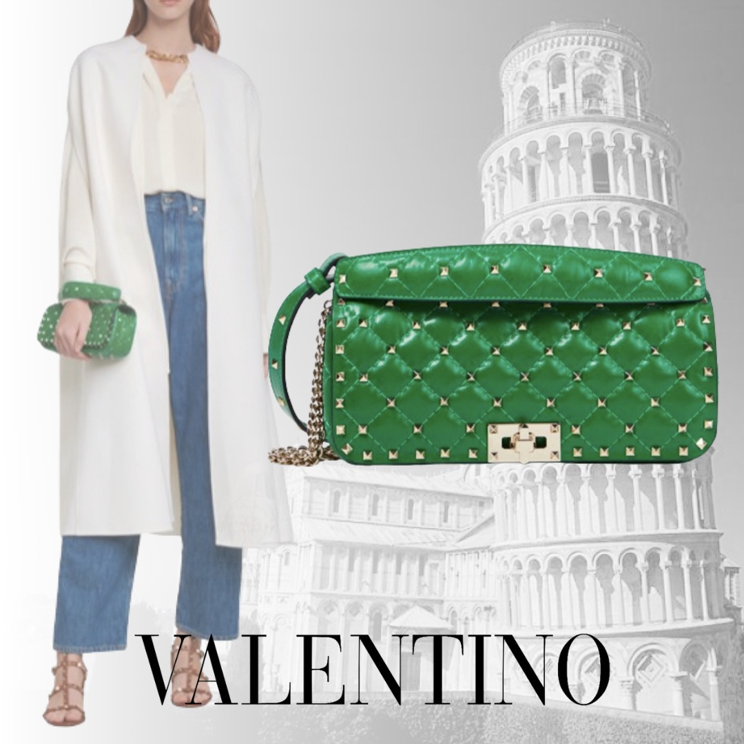 【VALENTINO】ロックスタッズ スパイク レザー ショルダーバッグ