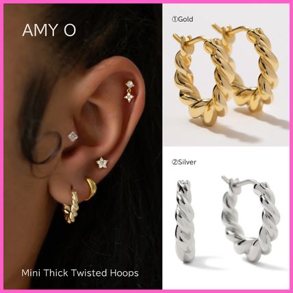 AMY O Earrings Casual Style Party Style Office Style 14K Gold Elegant Style