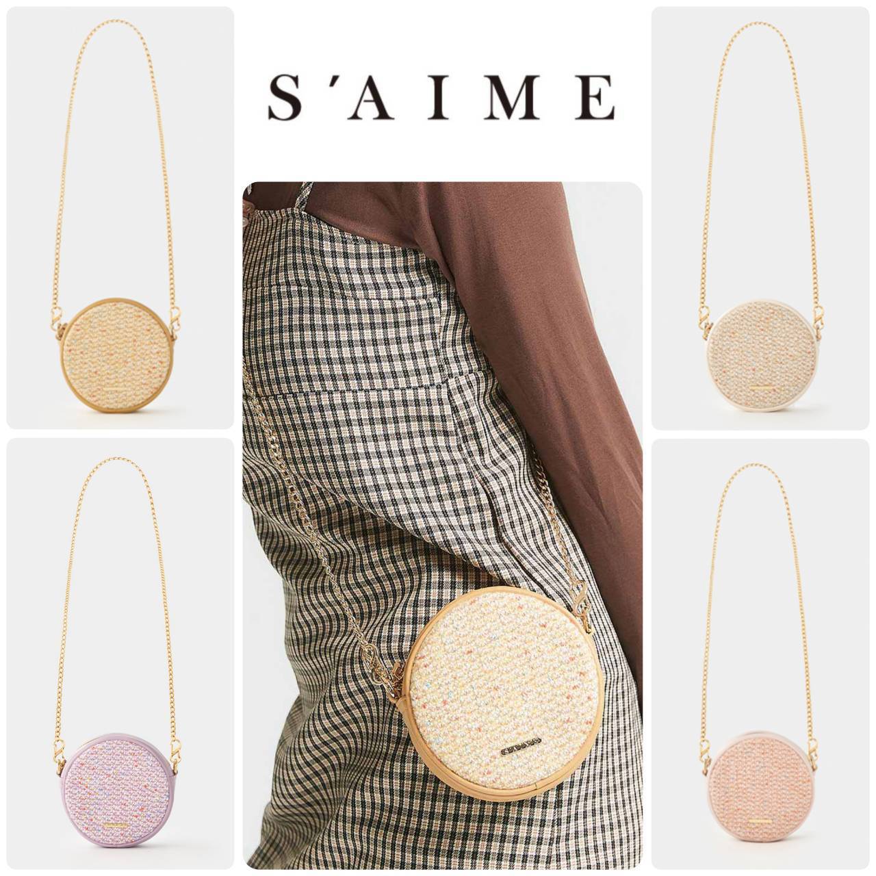 ■S'AIME■絨ne燕麥小圓包 ベルベットラウンドポシェット/送料込