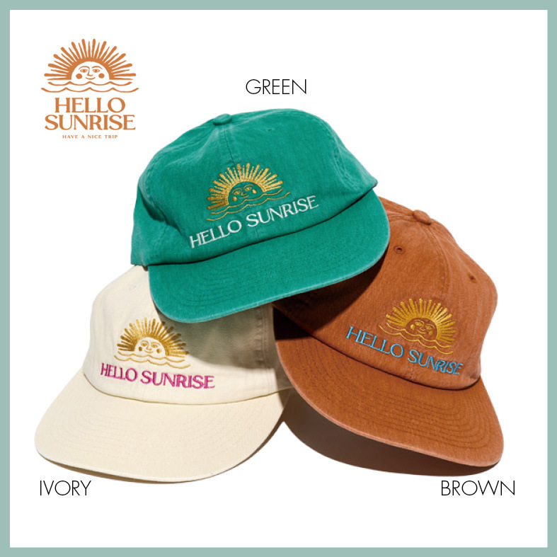 ★Hello Sunrise★ Washed Two Tone Logo 6Panel Cap